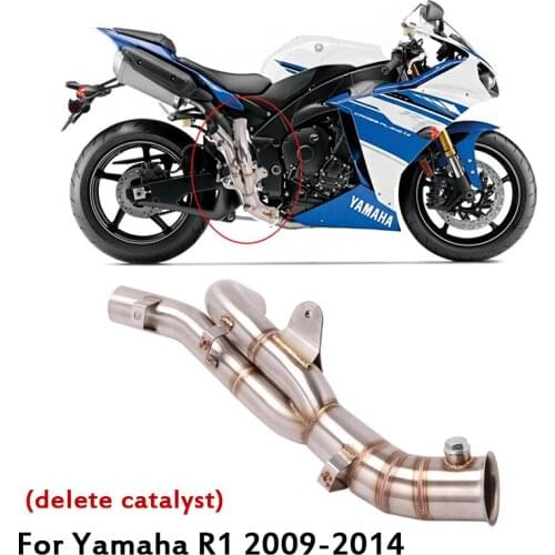 For Yamaha YZF R1 2009 2010 2011 2012 2013 2014 Delete Cat Mid Link Pipe Escape Connect Tube Slip On Motorcycle Exhaust System