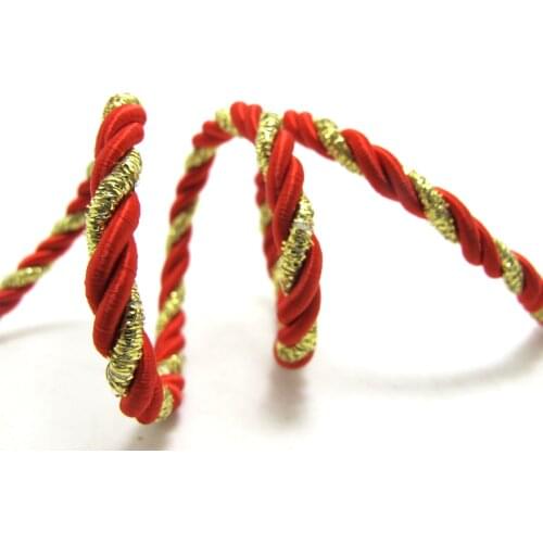 CLEARANCE|5 Yards 5mm Red and Gold Rope String|Cord|Rope|Decorative Rope Cord|Handle Cord|Craft Supplies