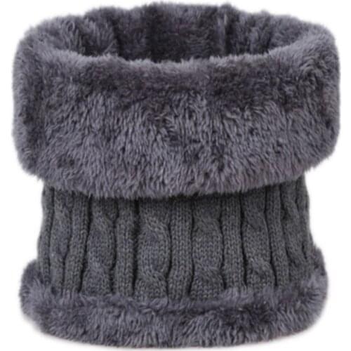 Winter Men Women Warm Knitted Ring Scarves Thick Elastic Knit Mufflers Children Neck Warmer Plush Polyester Scarf