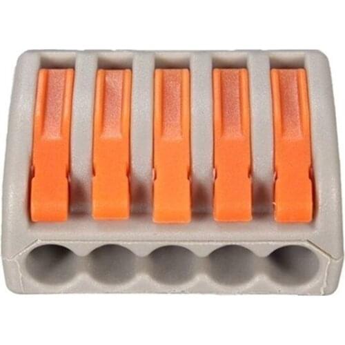 20pcs Way Fast Electric Wire Connector for Universal Cable Safety Terminals Stainless Steel Spring Clamped 2/3/4/5 Port