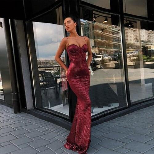 2020 Sexy Glitter Off Shoulder Bra Bronzing Slim long Sequins summer dress women club Pary maxi dresses elegant bodycon dress