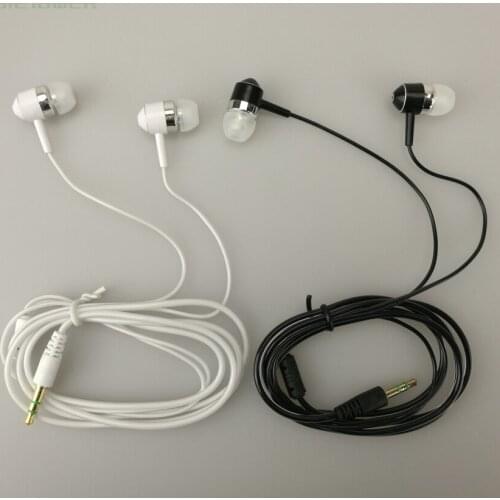 3.5mm Good Quality Earphones Black White Transparent Earbud About 1.2m for 3.5 Audio Equipment Phone for Tourism 100pcs/lot