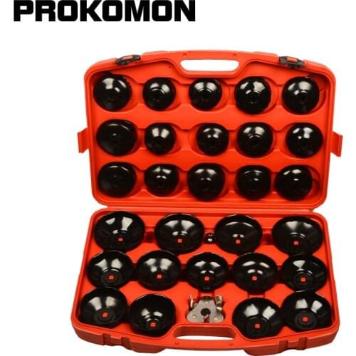 30pc Oil Filter Removal Wrench Caps Fluted Cups Socket Remover For Ford BMW AUDI