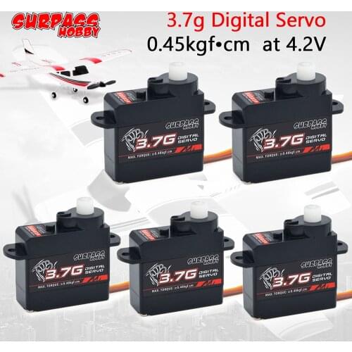 5pcs/lot Surpass Hobby Airplane Digital Servo 3.7g Micro Plastic Gear Mini Servo for RC Aircraft Fixed-wing Helicopter