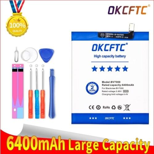 OKCFTC NEW Original 6400mAh BV 7000 Battery For Blackview BV7000 / BV7000 Pro V575868P Phone Latest Production+Home Delivery
