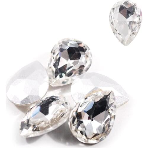 Sewing Accessories Waterdrop Shape Rhinestone Crystal Glass Gems 15 Colors Decorative Stones For Clothes Bag Bobby Pin