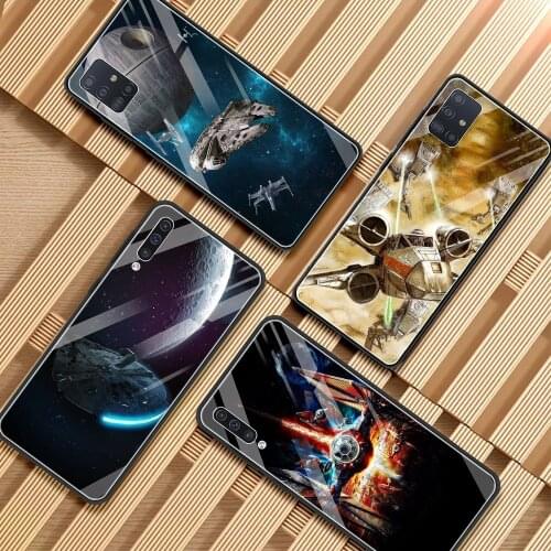 Star Space Ship Wars Glass Shell For Samsung Galaxy A71 A52 A51 A21 A31 A11 A21s Note 10 Lite M51 M31 M21 Cover Transparent