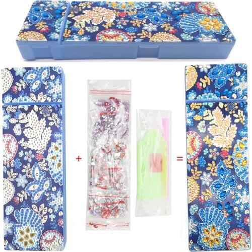 DIY Creative 5D Diamond Painting Pencil Box Leather Bookmarks Tassel Bookmarks Special Shaped Diamond Embroidery Craft Partial