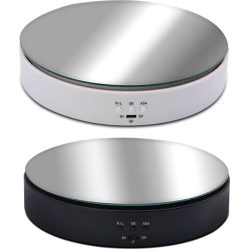 Electric Rotating Display Stand 360 Degree Mirror Turntable Watch Jewelry Holder for Photography Props