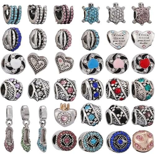 2Pcs/Lot Enamel Rhinestone Beads Suitable For Making Branded Necklace, Jewelry, Bangles, Men And Women Accessories, Gifts