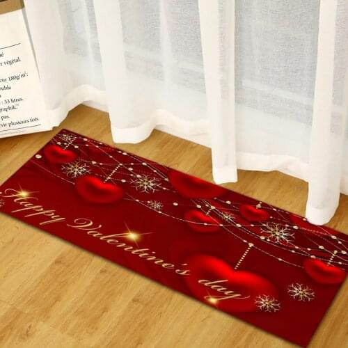 Valentines Day Kitchen Carpet Entrance Doormat Bedroom Living Room Decor Rugs Home Bathroom Balcony Hallway Anti-Slip Floor Mat
