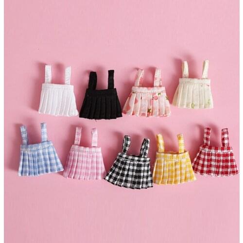 OB11 doll strap skirt pleated skirt uniform half skirt 1/12 BJD doll dress beauty knot pig GSC doll clothes doll accessories toy