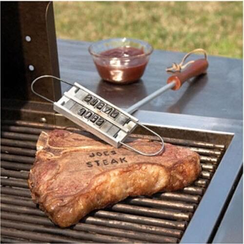 AMOS BBQ Barbecue Branding Iron Tool Meat Steak Burger 55 x Letters and 8 spaces