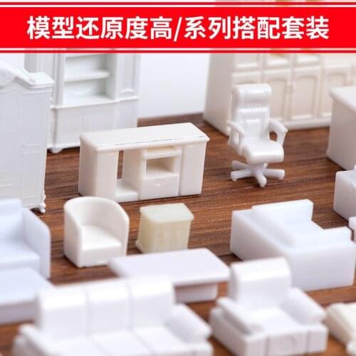 2Pcs 1:75 Miniature Table Cabinet Shelf Cupboard Model Sofa Dollhouse Furniture Decor DIY Toys