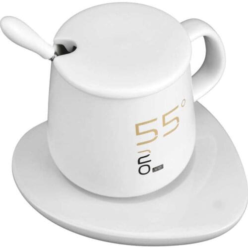 Coffee Mug Warmer Desktop Heating Plate with The Stirring Spoon And Cup Cover for Christmas Gift Winter