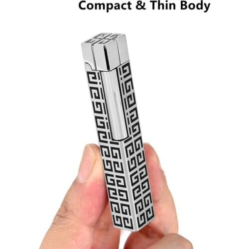 New Lady Cigarette Gas Gift Lighter Windproof Metal Compact Butane PING Bright Sound Business Lighter Inflatable Smoking Gadgets