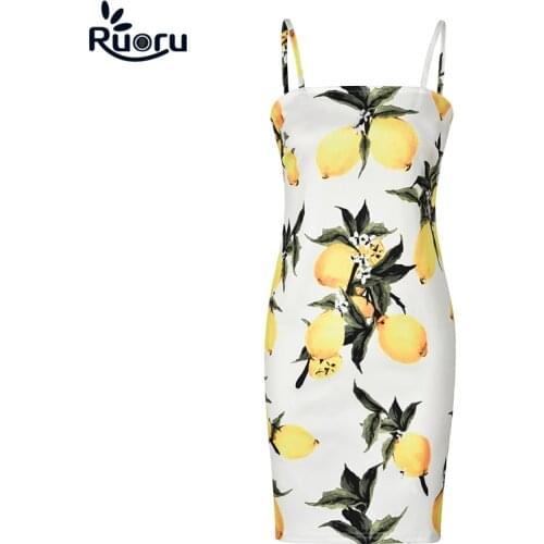 Ruoru New Fashion Women Sexy Summer Dress Female Mango Print Mini Dress Beach Casual Boho Chic Korean Style Holiday Dress