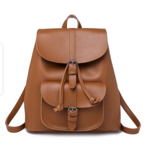 New Leisure PU Leather Backpack Women Fashion Hasp Zipper Bags 2021 Ladies Casual Bags Feminina Blosa