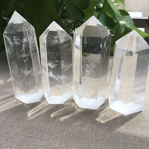 Man Made Crystal Column White Fused Stone Crystal Column Single Pointed Column Ornament