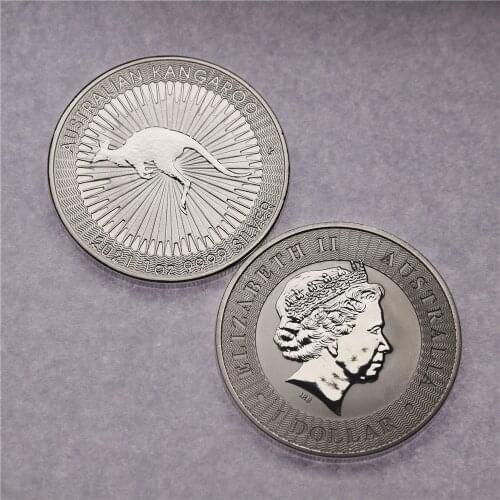 1 Oz Australia Kangaroo Silver Coin Matte Effect Not Magnetic Silver-plated Decorations Birthday Present Crafts