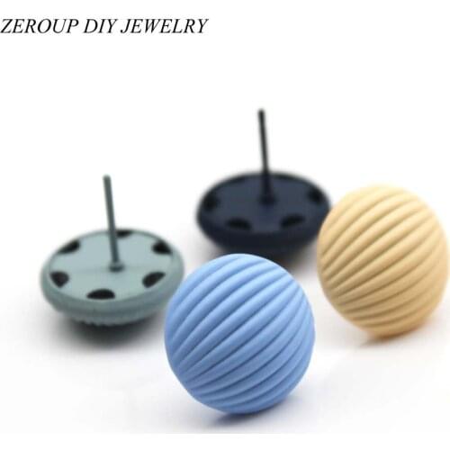 ZEROUP Round Shape 4 colors Stud Earrings For Women Girl Fashion Lovely Ear Jewelry