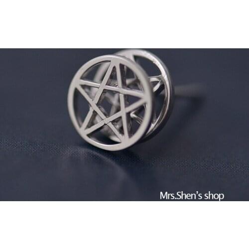 925 Sterling Silver Earrings Hollow Pentagram Star Stud Earrings For Women Simple Girl Jewelry