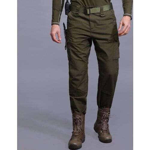 Mens Military Tactical Pants Quick Dry Full Length Pants Cotton Casual Cargo Trousers Male Airsoft Hunter Hiking Pants