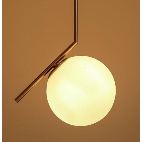 Modern Glass Pendant Lamp Dia20cm 30cm White Ball Pendant Light Living Room Bedroom Restaurant Clothing Decor Lighting PA0038