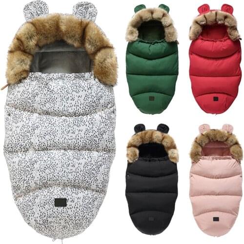 Winter Sleeping Bag Windproof Warm Sleepsack Baby Footmuff For Stroller Dropshipping Envelope In A Stroller Baby Sleeping Bag