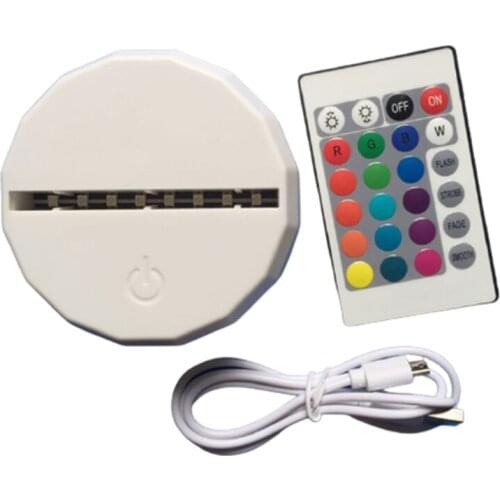 LED Cartoon New Strange Night Light 3D Base 7 Color Touch Remote Control Polygon Base Creative Christmas Gift Table Lamp