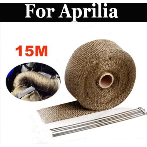 15m Exhaust Heat Thermo Insulation Wrap Pipe Tape Fireproof Car Glass Fiber Roll For Aprilia Rx125 Rxv 450 450i Sr Motard 50 125