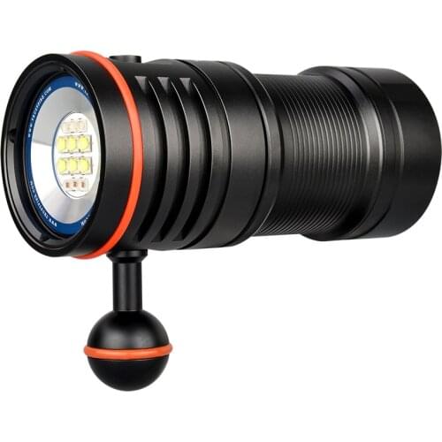 TrustFire DF50 Video Diving Flashlight 6500 Lumen Photoraphy Light Underwater 100m Dive Lighting High Bright LED Torch