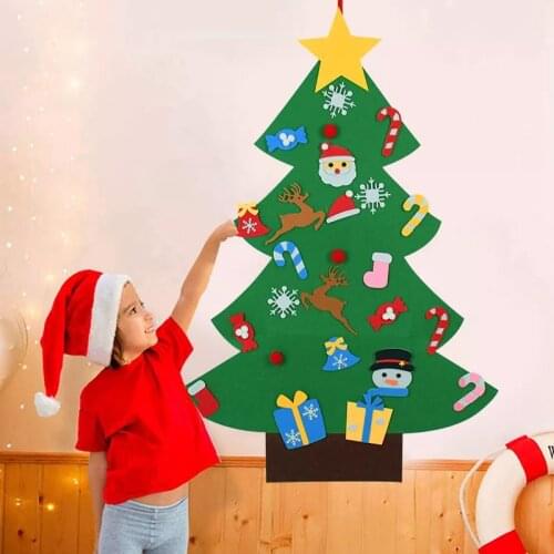 DIY Felt Christmas Tree Ornaments Childrens Kindergarten Crafts Educational Toys 2021 New Year Gifts Christmas Santa Boys Gifts