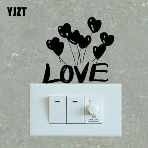 YJZT Balloon Of Love Wall Switch Sticker Vinyl Decal Creative Art Cartoon Style S19-0997