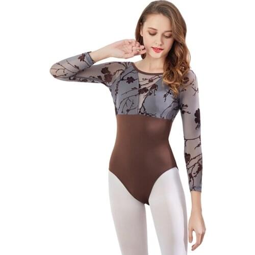 Mesh Ballerina Dancewear Adult Backless Professional Ballet Leotard Women Gymnastics Costume Bosysuit American Clothing JL1176