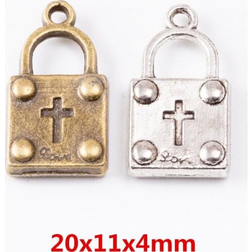 15pcs Vintage Ancient lock zinc alloy charms pendant suitable for DIY Bracelet Necklace metal jewelry accessories 6524