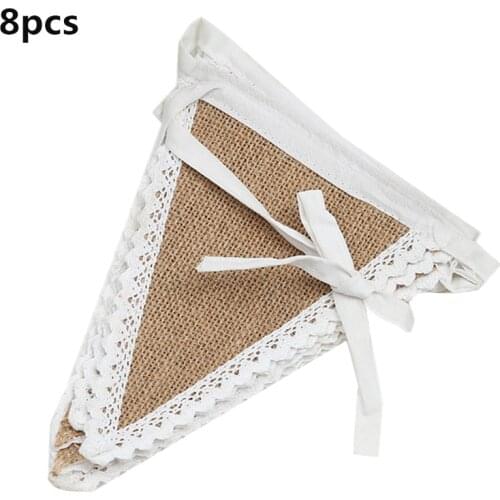 2M Vintage Wedding Jute Hessian Burlap Bunting Banner Background Rustic Wedding Flags Festival Party Decoration Supplies 5BB5779