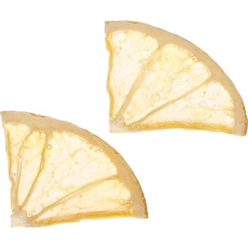 2 Pieces CUTE Dried Orange Slices Charms with Liquid Resin Covered Pre-drilled for DIY Earrings Pendant Jewelry Making Findings