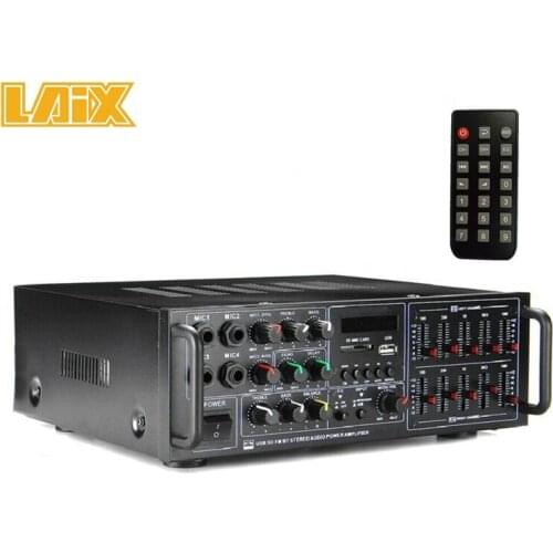 Promotional stereo 100watt KTV professional karaoke 2 channel amplifier with blue--tooth 220V 110V DC12V INPUT Home amplifier