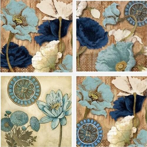 Lotus Diamond Painting DIY 5D Full Round Drill Flower Series Home Decoration Gift Hanging Painting Diamond Painting Gift 40x40cm