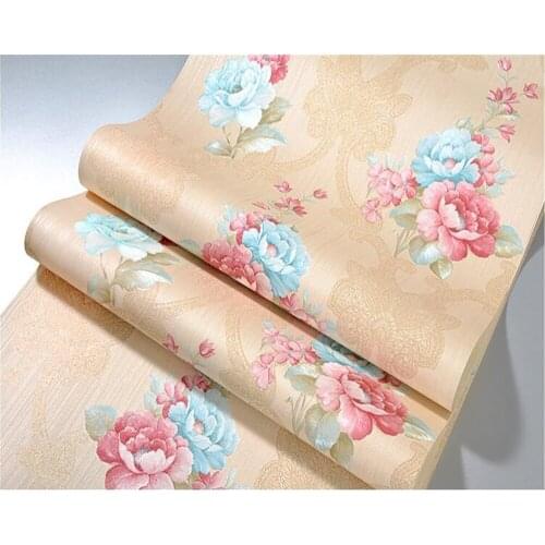 Beibehang Engraved embossed American retro garden flowers waterproof erasable bedroom living room TV background new 3d wallpaper