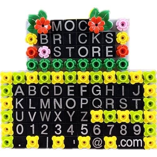 Letters Numbers Printed Tile Building Blocks MOC Bricks Parts DIY Name Puzzles Compatible City Blocks Educational Toys for Kids