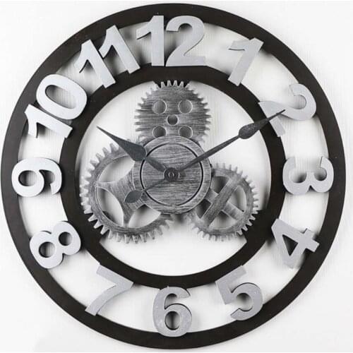 European retro industrial wind gears new living room bar decoration wall hanging personality clock 030 y