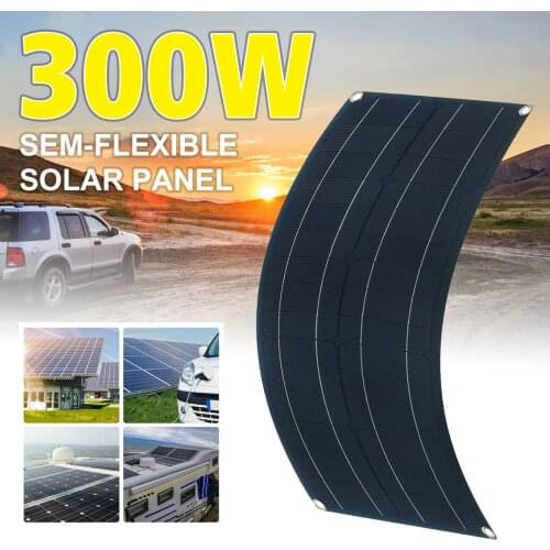 300W Flexible Solar Panel Kit Complete Dual USB 10-50A Battery Charger Controller Extension Cable for Car Marine Outdoor Camping