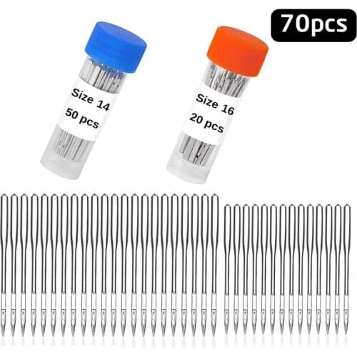 Nonvor 70 Count Silver Sewing Machine Needles Jeans&General Home Stainless Steel Sewing Needles For Singer Brother