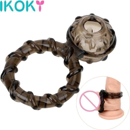 IKOKY Elastic Penis Ring Delay Ejaculation Sex Toys for Men Male Adult Products Scrotum Cock Cages Cock Ring Scrotal Binding