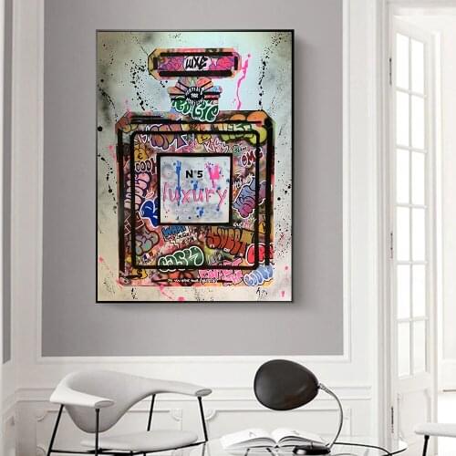Graffiti Perfume Street Art Canvas Print Painting Wall Picture Modern Fashion Women Living Room Home Decoration Poster