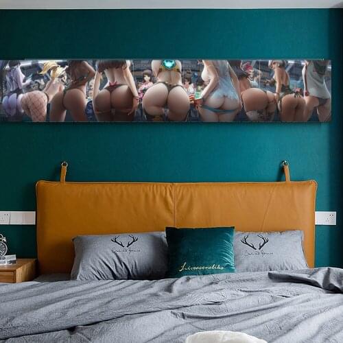 Canvas Painting Sexy Anime Girl Woman Print Party Wall Art Cuadros Posters Large Size Game Poster Pictures for Room Decoration