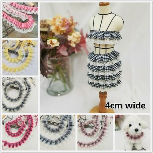College Style Lattice Ribbon Embroidered Trend Lace Fabric DIY Doll Dress Collar Cuff Skirt Hem Trim Pet Bib Sewing Decoration