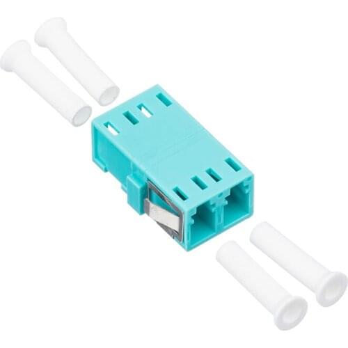 LC UPC duplex fiber optic adapter OM3 Aqua Multimode DX coupler connector free shipping